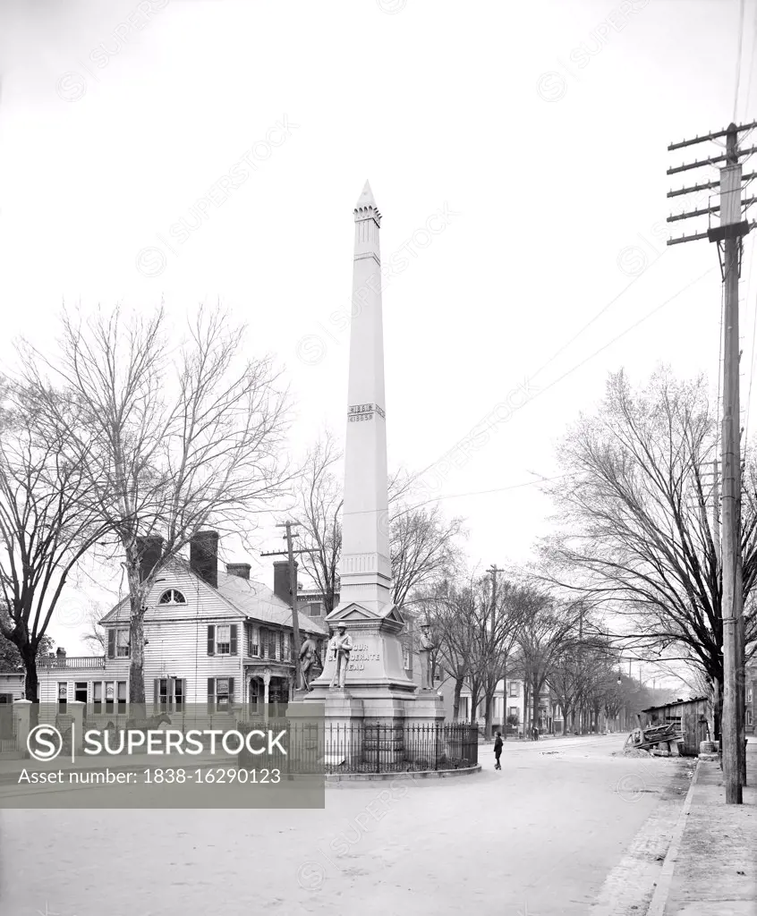 Confederate Monument, Portsmouth, Virginia, USA, Detroit Publishing Company, 1905