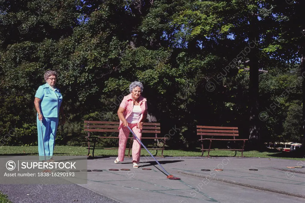 Outdoor Shuffleboard, Scott's Family Resort, Deposit, New York, USA, John Margolies Roadside America Photograph Archive, 1977 