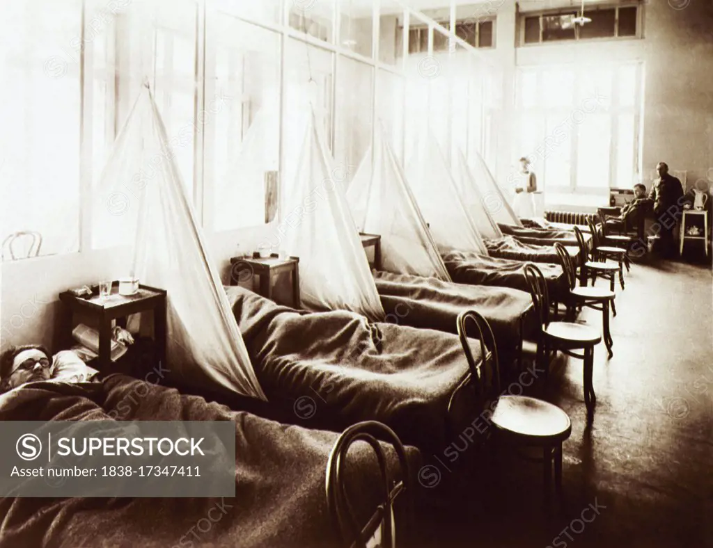 Influenza Ward No. 1, U.S. Army Camp Hospital No. 45, Aix-les Bains, France, 1914-1918