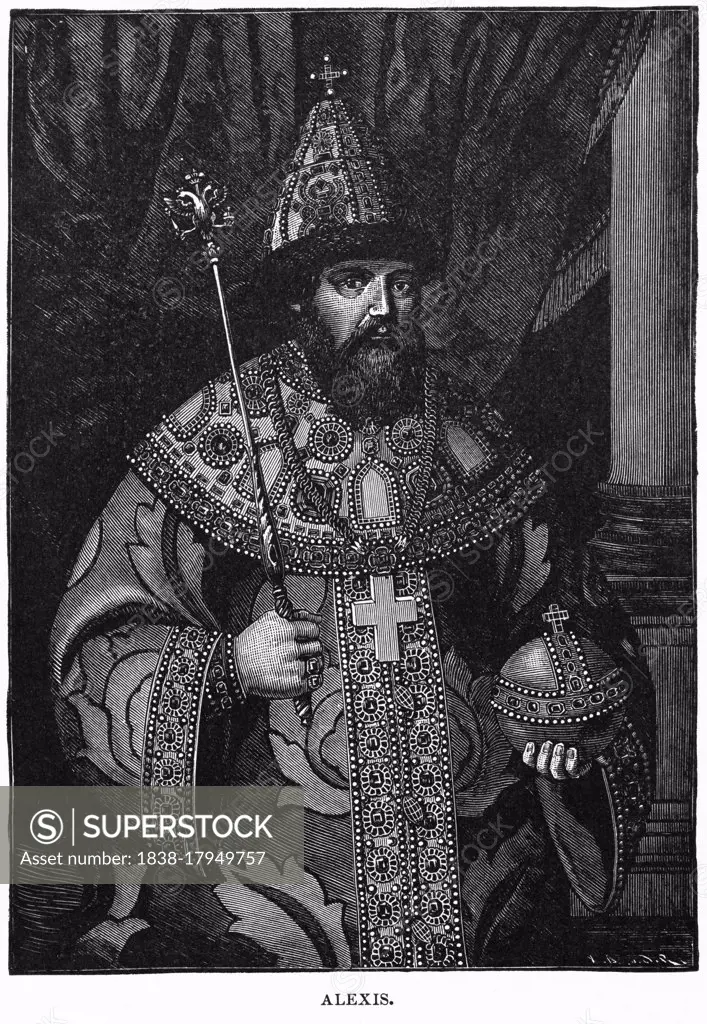 Alexis (Tsar of Russia), Illustration, Ridpath's History of the World, Volume III, by John Clark Ridpath, LL. D., Merrill & Baker Publishers, New York, 1897