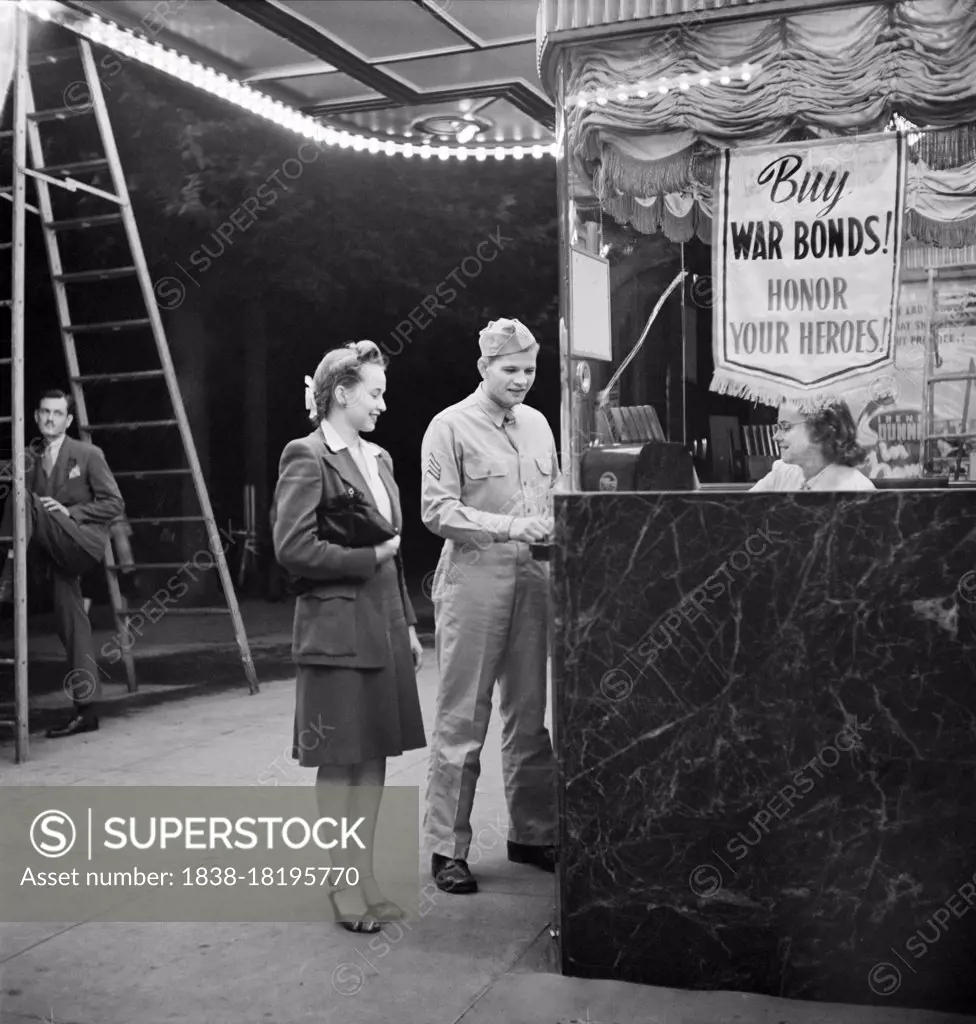 Sergeant George Camblair taking Girlfriend to Movies while on Weekend Furlough, Washington, D.C., USA, Jack Delano, U.S. Office of War Information, September 1942