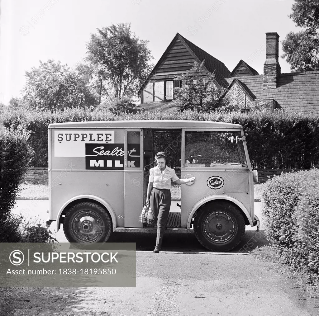 Miss Rosaleen McCarren, one of the many women now working for the Supplee-Wills-Jones Milk Company, Bryn Mawr, Pennsylvania, USA, Jack Delano, U.S. Office of War Information, June 1943