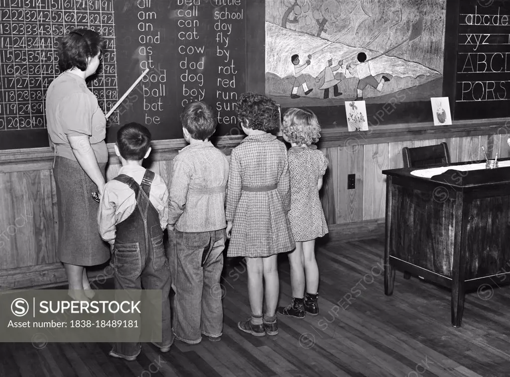 First Grade Children and Teacher, Goodman School, Coffee County, Alabama, USA, Marion Post Wolcott, U.S. Farm Security Administration, April 1939