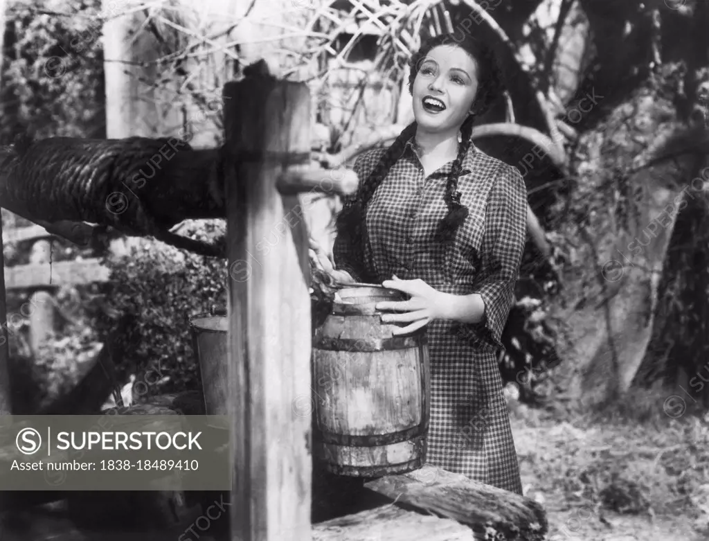 Marjorie Weaver, Three-Quarter Length Portrait, on-set of the Film, "Kentucky Moonshine", 20th Century-Fox, 1938