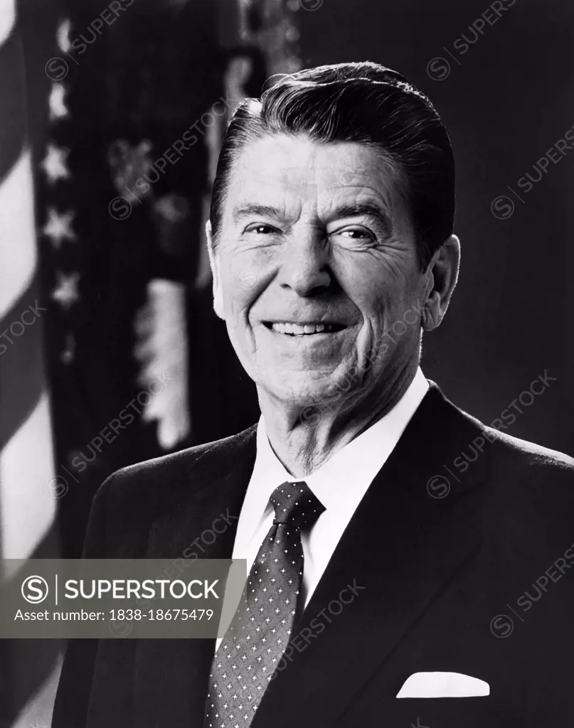 U.S. President Ronald Reagan, head and shoulders Portrait, Washington DC, USA, official White House Photograph, 1981