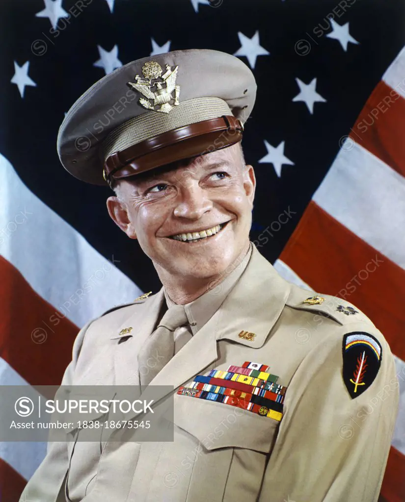 General Dwight D. Eisenhower (1890-1969), head and shoulders Portrait in Military Uniform, Harry Warnecke, Robert F. Cranston, 1945