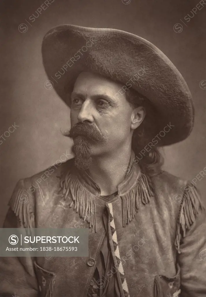 William Frederick " Buffalo Bill" Cody (1846-1917), American Plainsman, Scout & Showman, unidentified artist, 1887