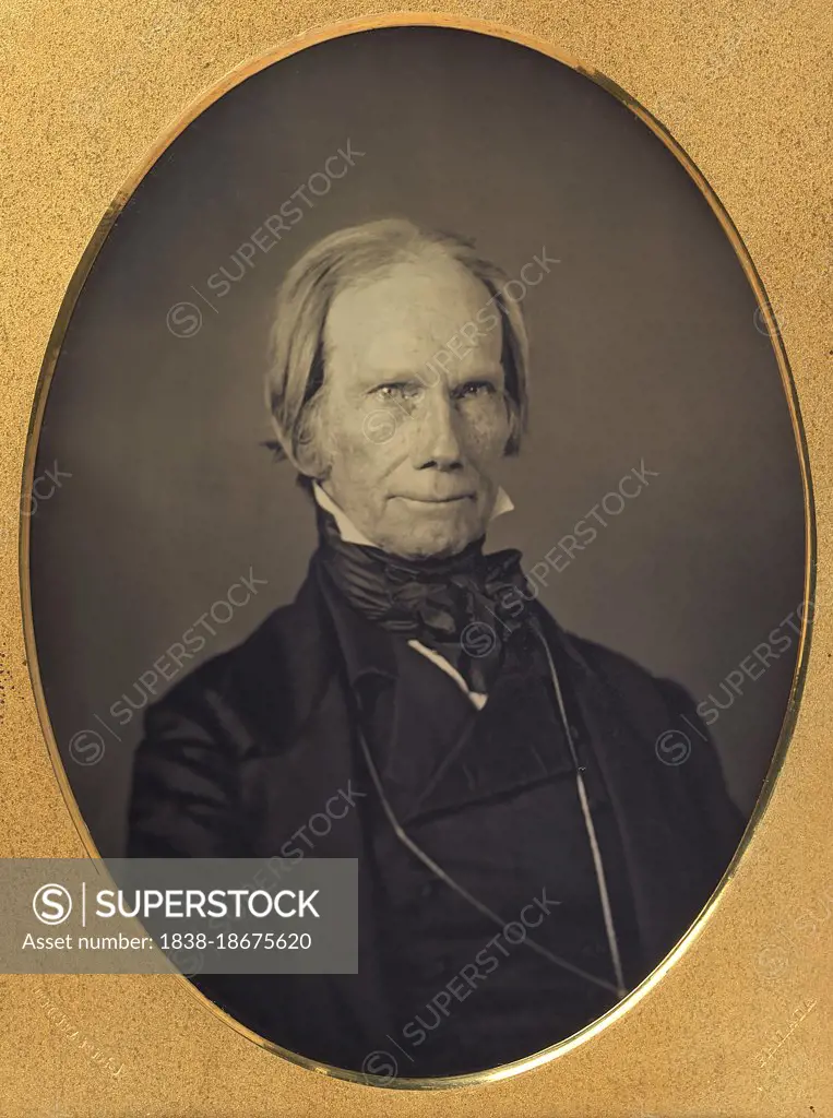 Henry Clay (1777-1852), American Statesmen, serving as Senator and Congressman from Kentucky, Speaker of the House and U.S. Secretary of State, Head and Shoulders Portrait, Daguerreotype, Frederick De Bourg Richards, 1850