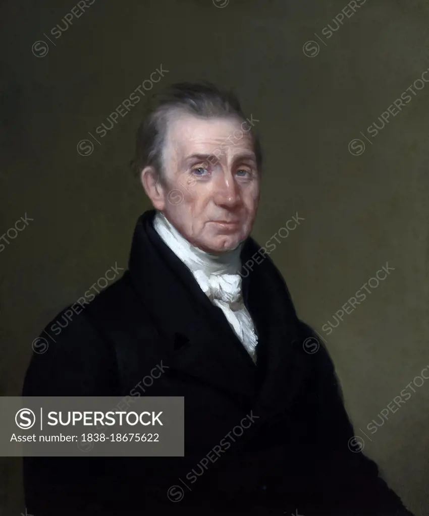 James Monroe (1758-1831), 5th President of the United States, Head and Shoulders Portrait, Oil on Canvas, Chester Harding, 1829