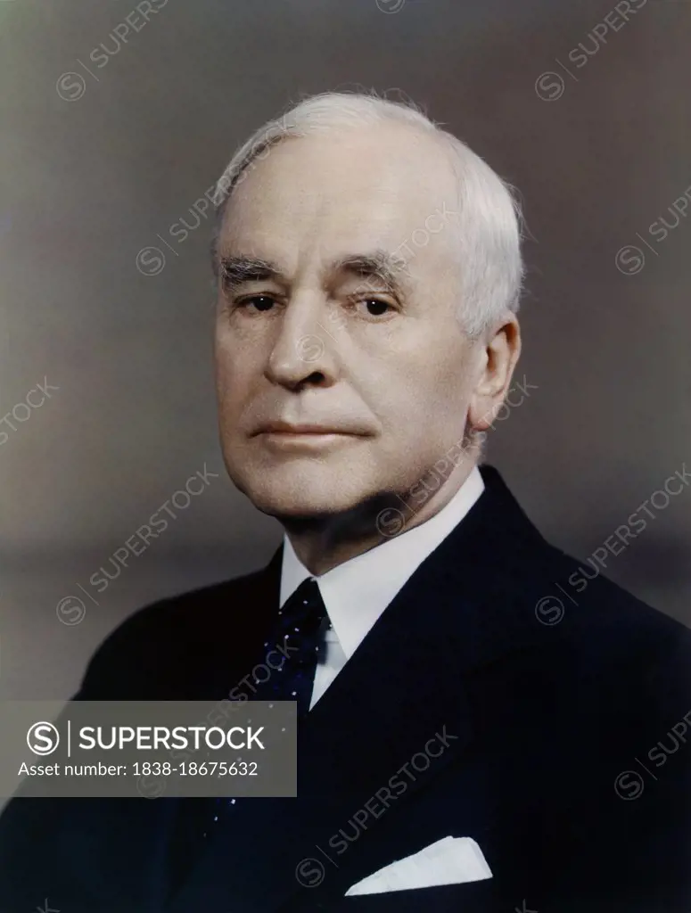 Cordell Hull (1871-1955), American Congressman 1907-1921 & 1923-1931, and Senator 1931-1933 from Tennessee, longest-serving U.S. Secretary of State 1933-1942, received Nobel Peace Prize in 1945 for his role in establishing the United Nations, head and shoulders Portrait, Harry Warnecke, Robert F. Cranston, 1940