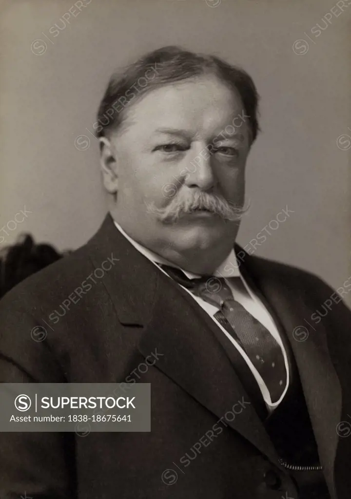 William Howard Taft (1857-1930), 27th U.S. President, 1909-1913, 10th U.S. Chief Justice 1921-1930, Head and Shoulders Portrait, Pach Brothers Studio, 1908