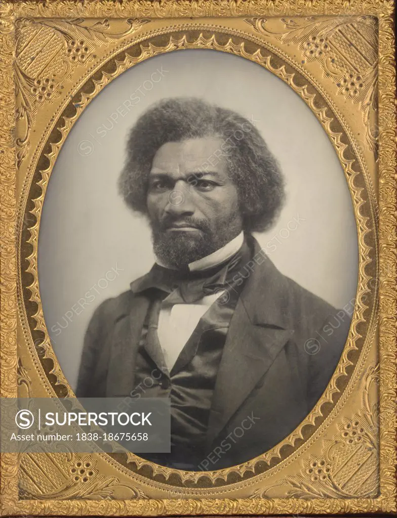 Frederick Douglass (1818-95), American Social Reformer, Abolitionist and Statesman, head and shoulders Portrait, Daguerreotype, Unidentified Artist, 1856