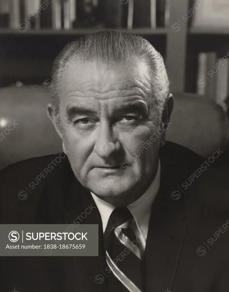 Lyndon B. Johnson (1908-1973), 36th U.S. President, head and shoulders Portrait, Oscar White, Pach Brothers Studio, 1965 