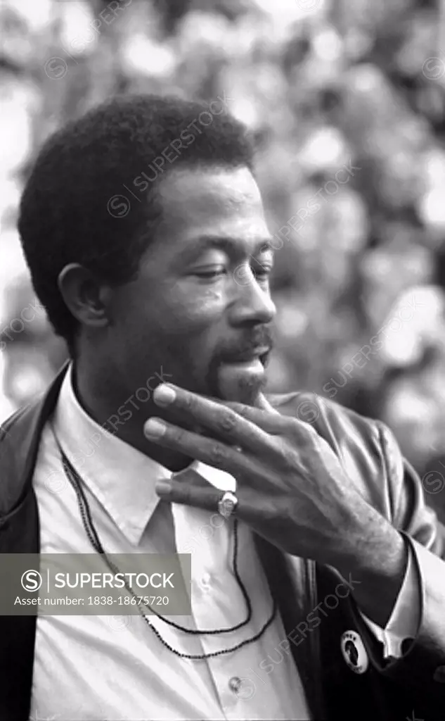 Eldridge Cleaver, Minister of Information for Black Panther Party and Presidential Candidate for Peace and Freedom Party, speaking at American University, Washington, D.C., USA, Marion S. Trikosko, US News & World Report Magazine Collection, October 18, 1968