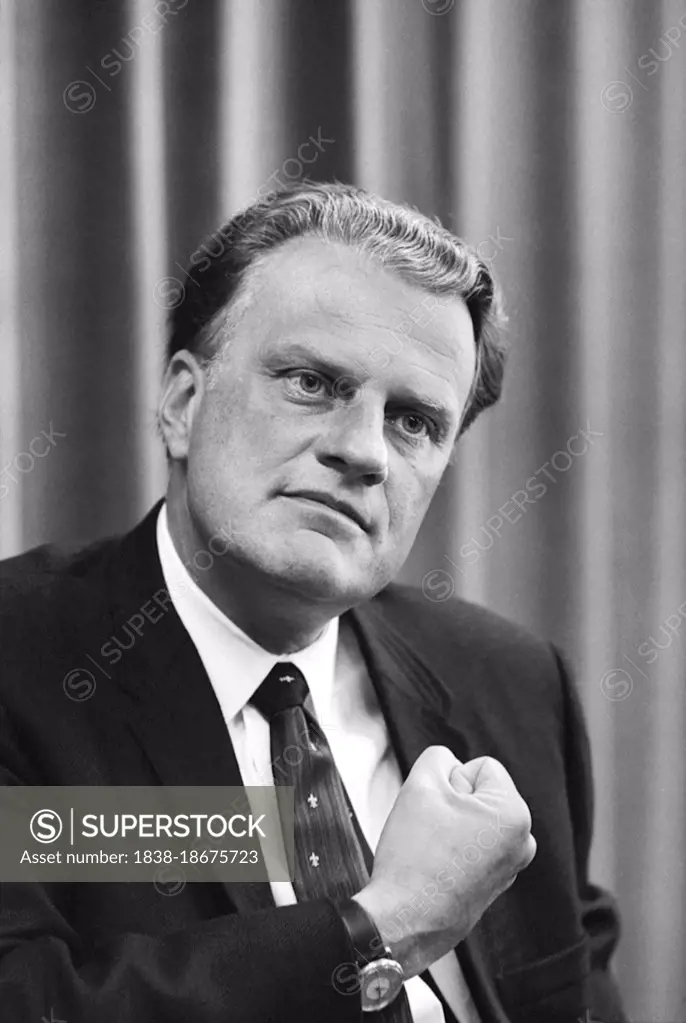 Billy Graham (1918-2018), Internationally known American Evangelist, head and shoulders Portrait, Warren K. Leffler, US News & World Report Magazine Collection, 1966