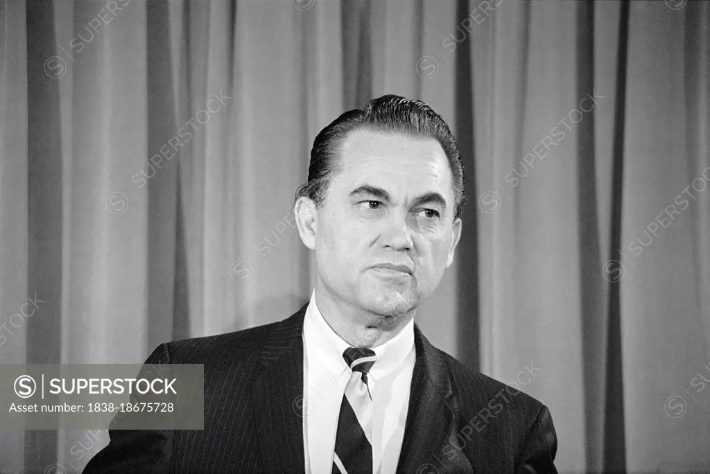 Former Alabama Governor George Wallace at Press Conference announcing his candidacy for U.S. President, Marion S. Trikosko, US News & World Report Magazine Collection, February 11, 1968