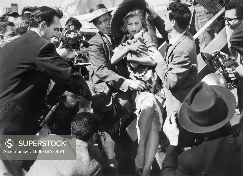 Lee Remick (center), on-set of the Film, "A Face in the Crowd", Warner Bros., 1957