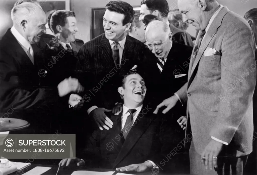 Andy Griffith (seated center), on-set of the Film, "A Face in the Crowd", Warner Bros., 1957