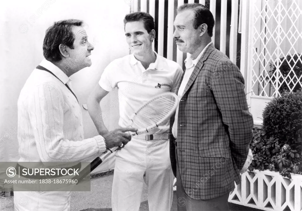 Richard Crenna, Matt Dillon, Hector Elizondo, on-set of the Film, "The Flamingo Kid", 20th Century-Fox, 1984