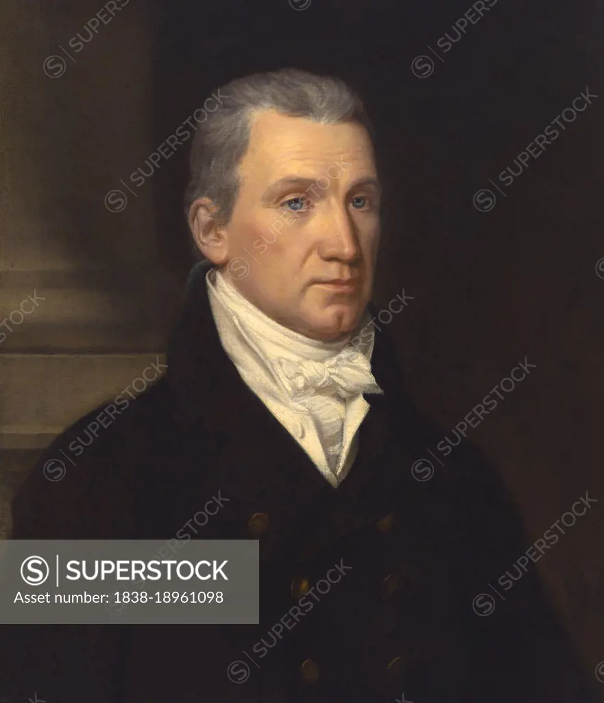 James Monroe (1758-1831), 5th President of the United States 1817-25, Head and Shoulders Portrait, oil on canvas Painting by John Vanderlyn, 1816