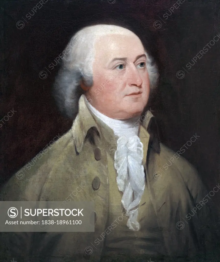 John Adams (1735-1826), 1st Vice President and 2nd President of the United States, American Founding Father, oil on canvas painting by John Trumbull from an original painting by Gilbert Stuart, 1793