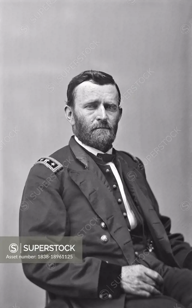 Ulysses S. Grant (1822-85), 18th President of the United States 1869-77, General of Union Army during American Civil War, Three-quarter Length Portrait in Uniform, Mathew B. Brady, 1860's