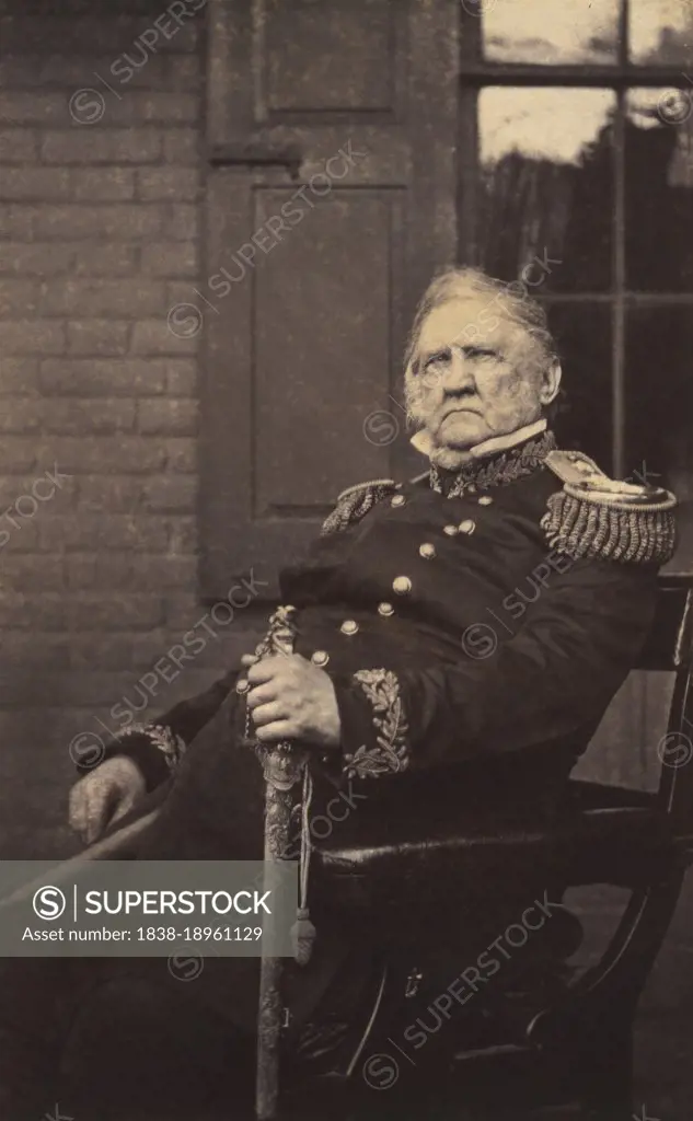 Winfield Scott (1786-1866), American Military Commander and Political Candidate, Mathew Brady Studio, 1861