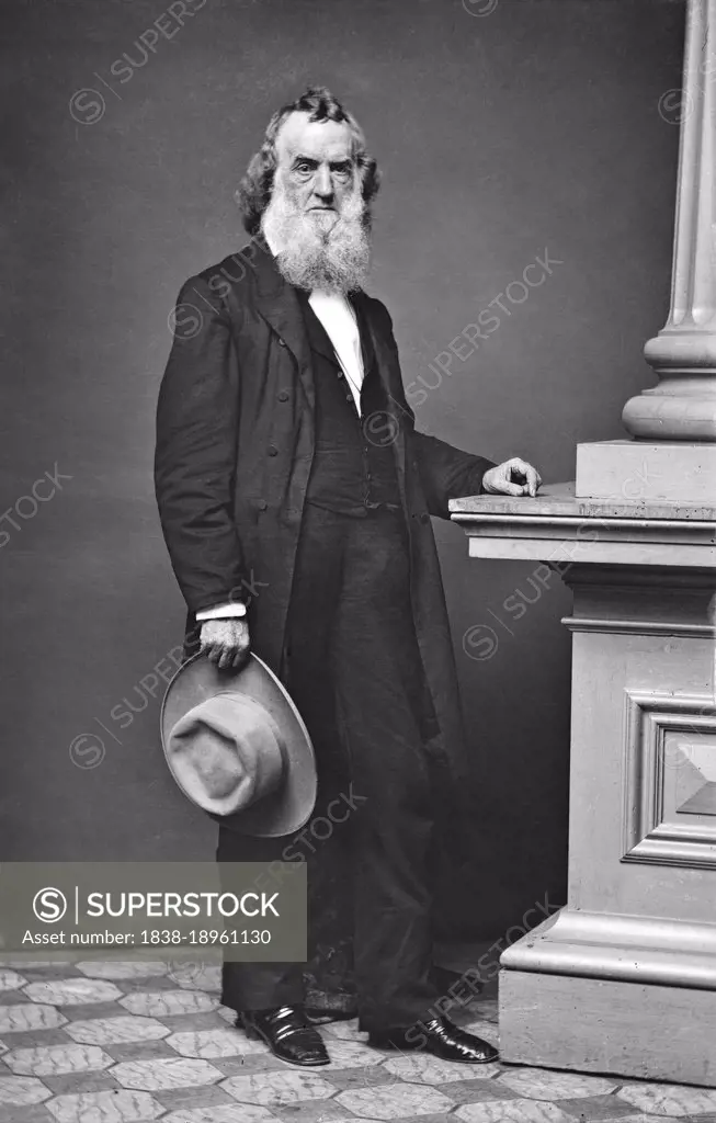 Gideon Welles (1802-1878), U.S. Secretary of the Navy 1861-69, full-length Portrait, Mathew Brady Studio, 1860's