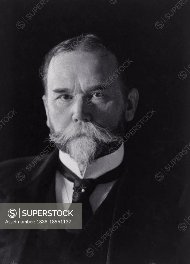 John Milton Hay (1838-1905), American Politician and Diplomat, served as U.S. Secretary of State 1898-1905, head and shoulders Portrait, Pach Brothers Studio, 1904