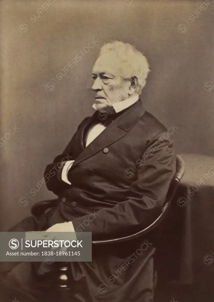 Edward Everett (1794-1865), American, Politician, Diplomat, Pastor, Educator and Orator, served as U.S. Representative, U.S. Senator, 15th Governor of Massachusetts, U.S. Minister to Great Britain, and United States Secretary of State, seated Portrait, Unidentified Artist, 1860