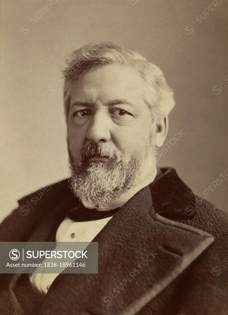 James G. Blaine (1830-1893), American Republican Politician, represented Maine in U.S. House of Representatives 1863-76, served as Speaker of U.S. House of Representatives 1869-75, U.S. Senator 1876-1881, U.S. Secretary of State 1881-81, 1889-92, head and shoulders Portrait, Napoleon Sarony, 1880