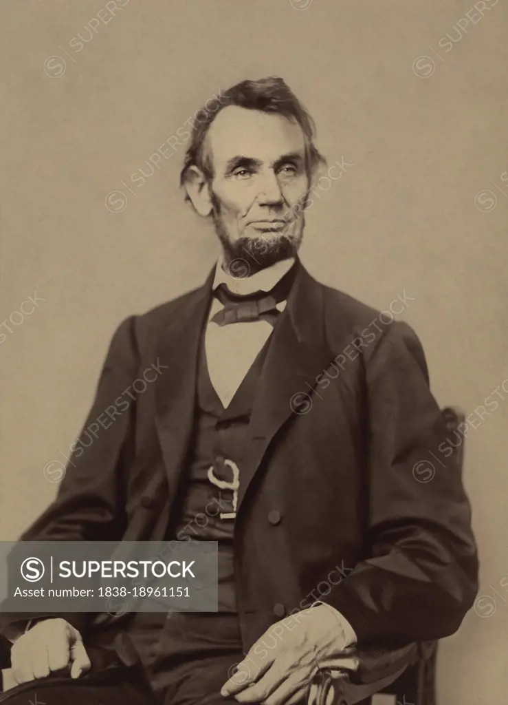 Abraham Lincoln (1809-1865), American Politician, 16th President of the United States, half-length Portrait, Anthony Berger, February 8, 1864