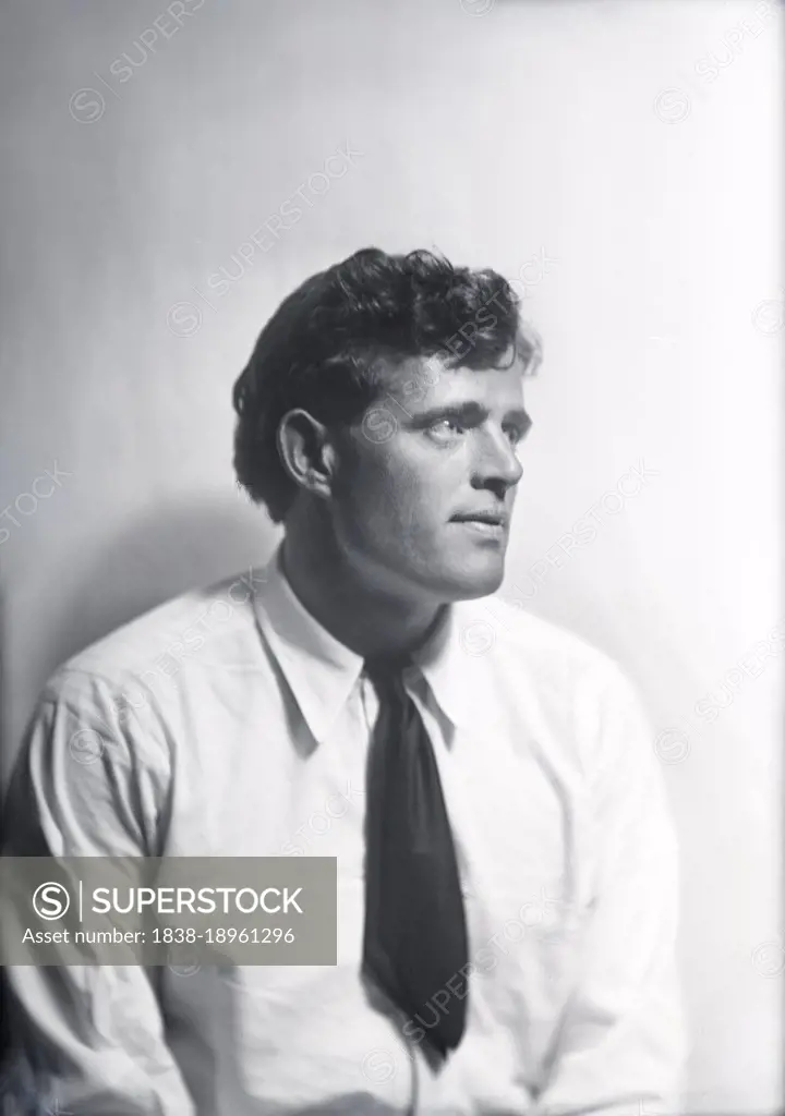 Jack London (1876-1916), American Novelist, half-length Portrait, by Arnold Genthe between 1906 and 1916