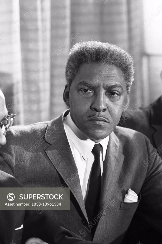 Bayard Rustin (1912-1987), American civil rights activist, attending Walter Reuther Press Conference, Warren K. Leffler, US News & World Report Magazine Collection, March 17, 1965