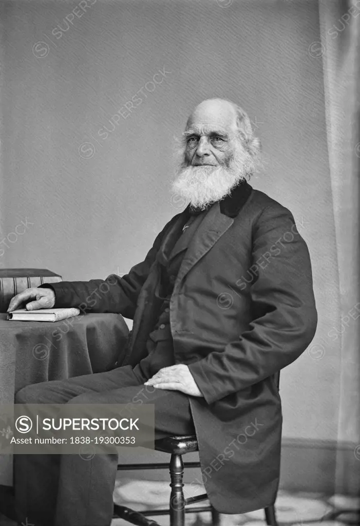 William Cullen Bryant  (1794-1878), American Poet, Journalist and Editor of New York Evening Post, Seated Portrait, Mathew Brady Studio, 1860-1870