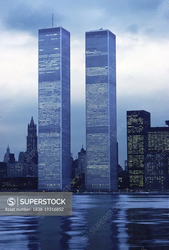 World Trade Center and New York Harbor, New York City, New York, USA, Korab, Balthazar, 1976