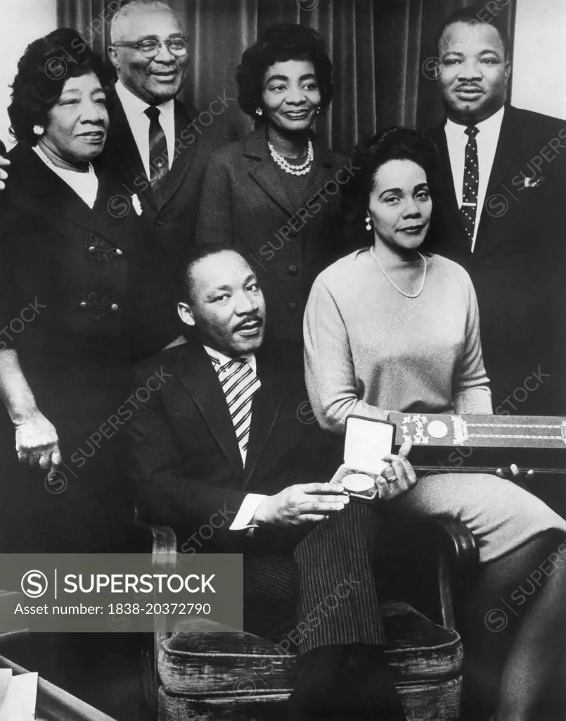 Martin Luther King, Jr., with Wife Coretta and Family, Accepting Nobel Peace Prize, 1964