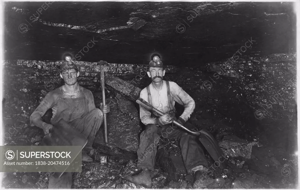 Two Coal Miners, Pennsylvania, USA, circa 1890