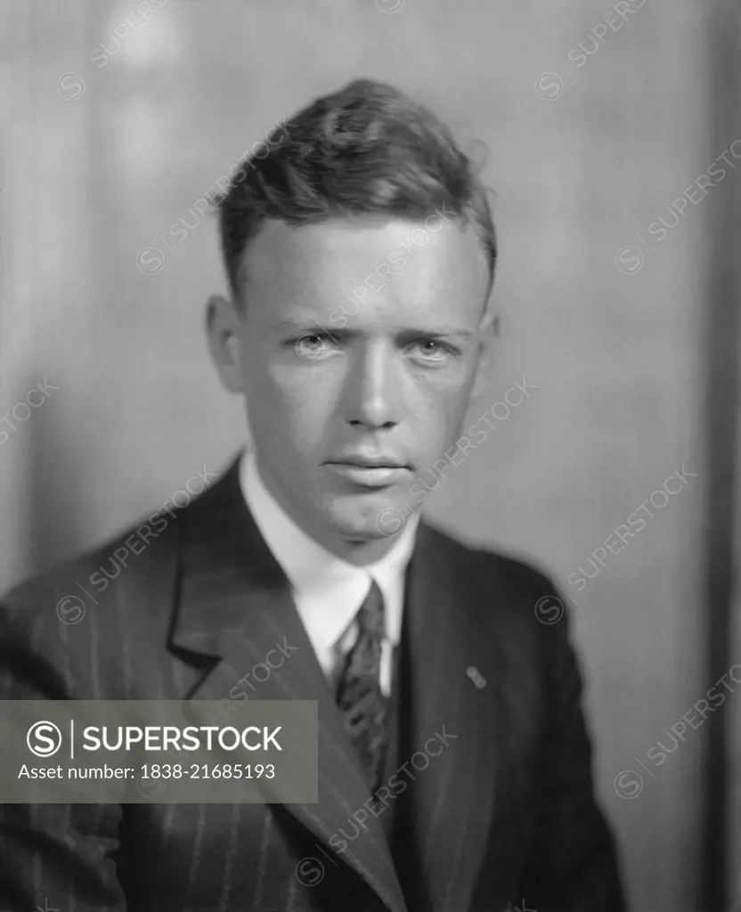 Charles Lindbergh, Portrait after Successful Non-Stop Trans-Atlantic Flight, Washington DC, USA, Harris & Ewing, June 1927