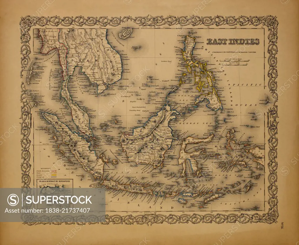 Map of East Indies, 1855