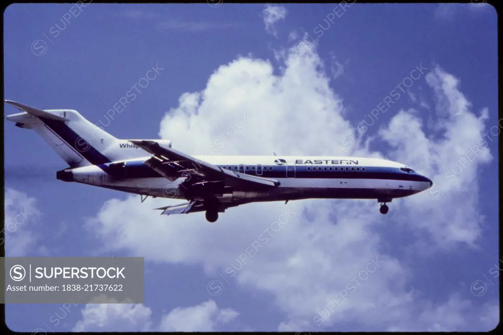 Eastern Airlines Boeing 727-53 Commercial Jet In-Flight, 1960's