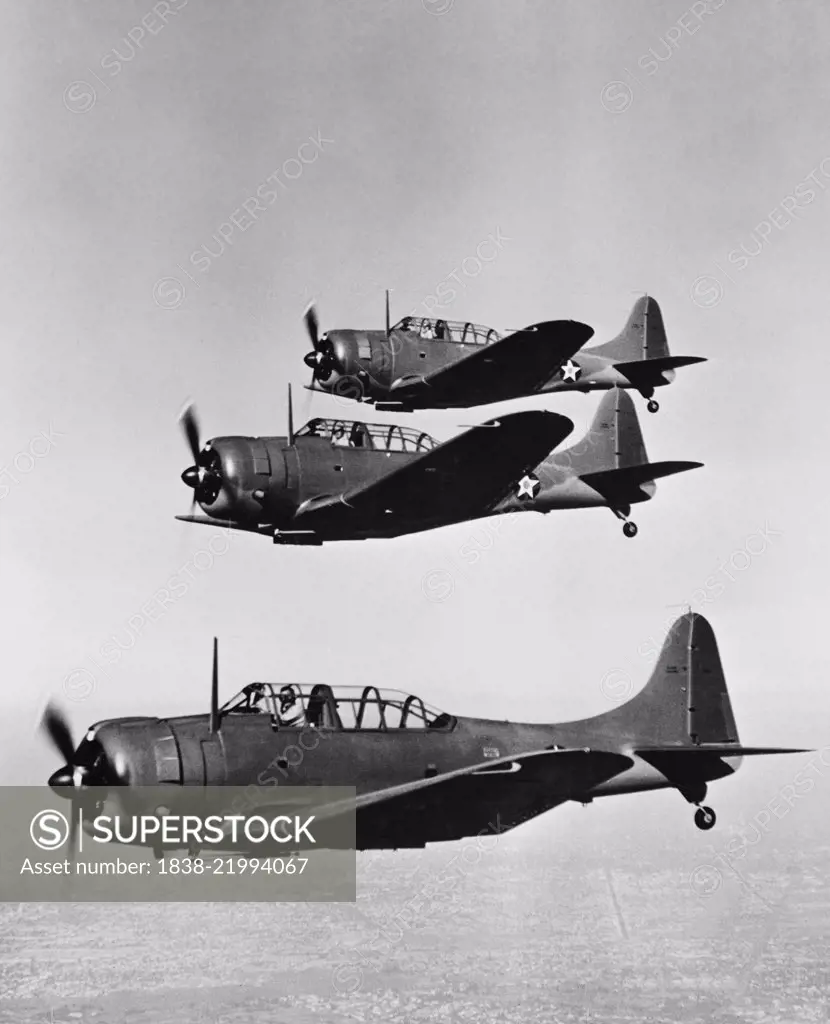 U.S. Army Douglas A-20 (Havoc) Light Dive Bombers, In-Flight, Office of War Information, 1942