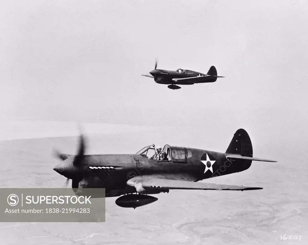 Two P-40 Single-Engine Fighter Planes, Office of War Information, March 1943