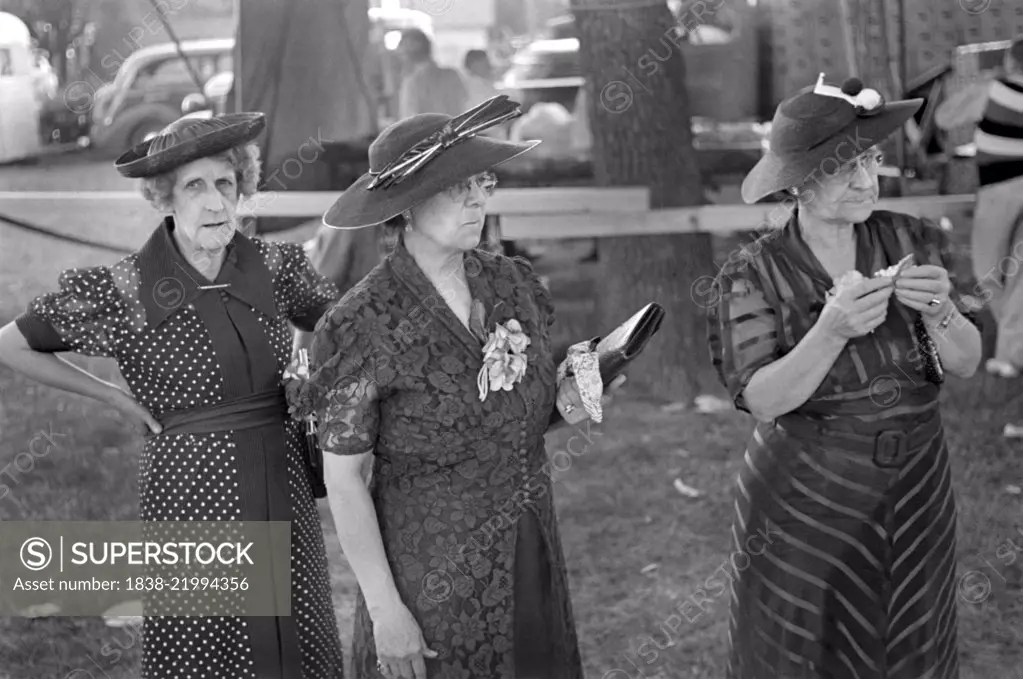 Three Senior Women at July 4th Celebration, Ashville, Ohio, USA, Ben Shahn, U.S. Resettlement Administration, July 1938