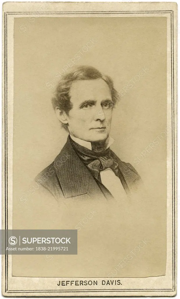 Jefferson Davis (1808-89), American Politician, President of the Confederate States, 1861-65, Head and Shoulders Portrait, 1860's