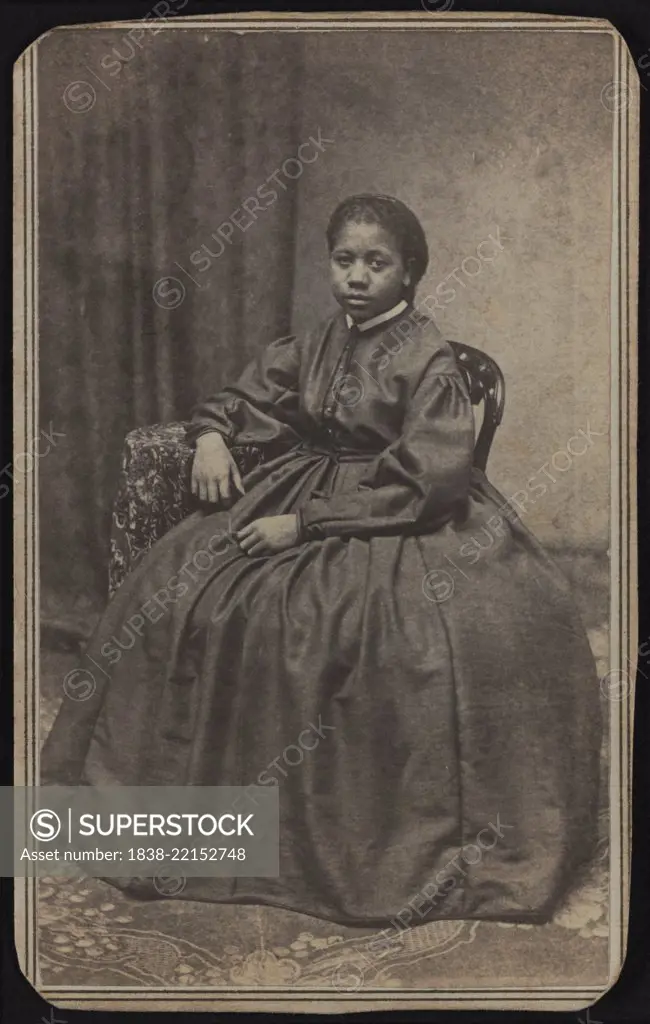 Susan Bruce (1850-66), Student and Protégé of Emily Howland, Full-Length Standing Portrait by Sylvanus .J. Fowler, Auburn, New York, USA, 1860's