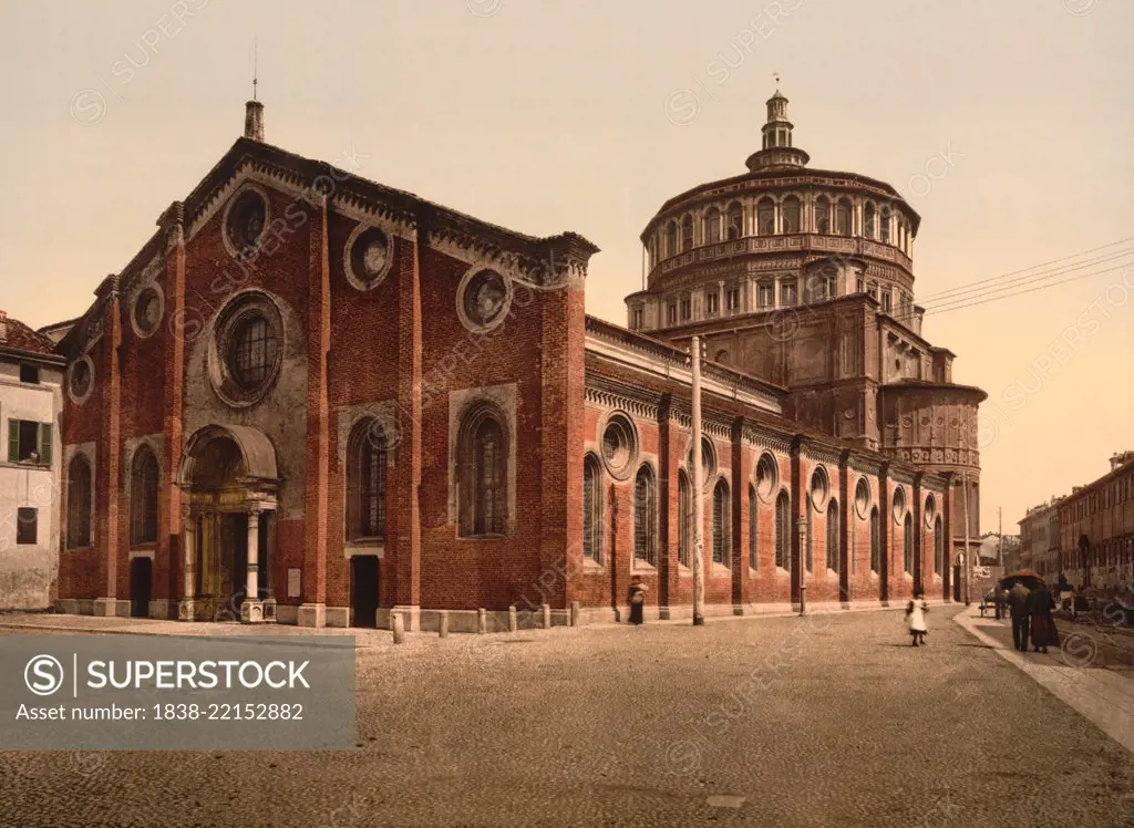 Church of St. Mary the Gracious, Milan, Italy, Photochrome Print, Detroit Publishing Company, 1900