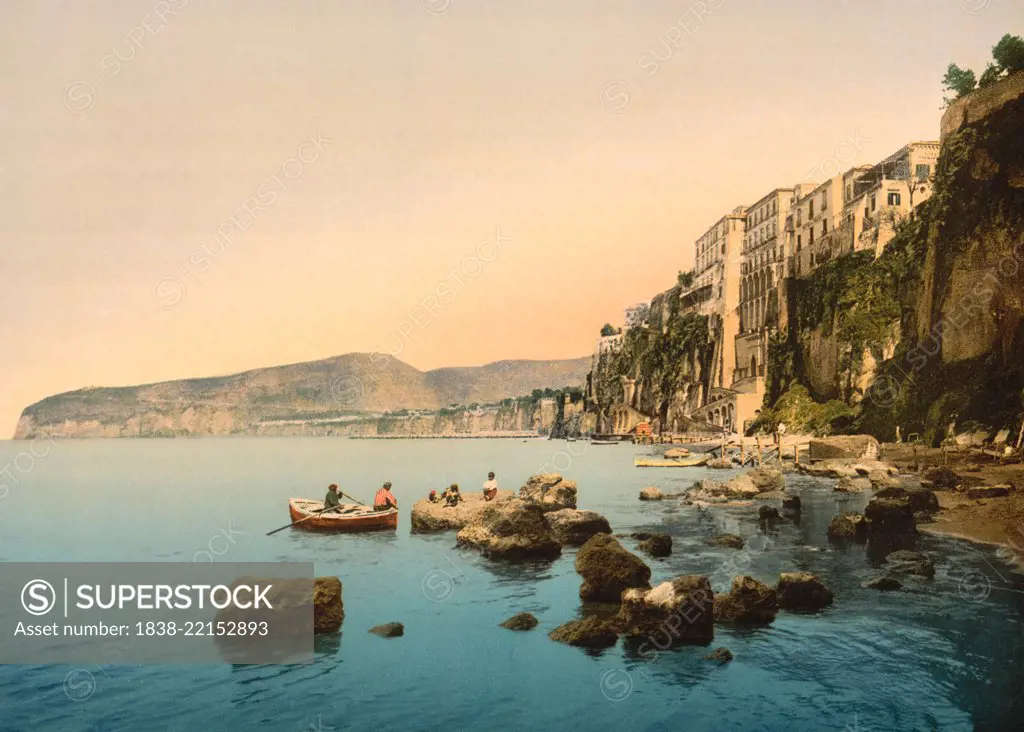 Sorrento by the Sea, Italy, Photochrome Print, Detroit Publishing Company, 1900