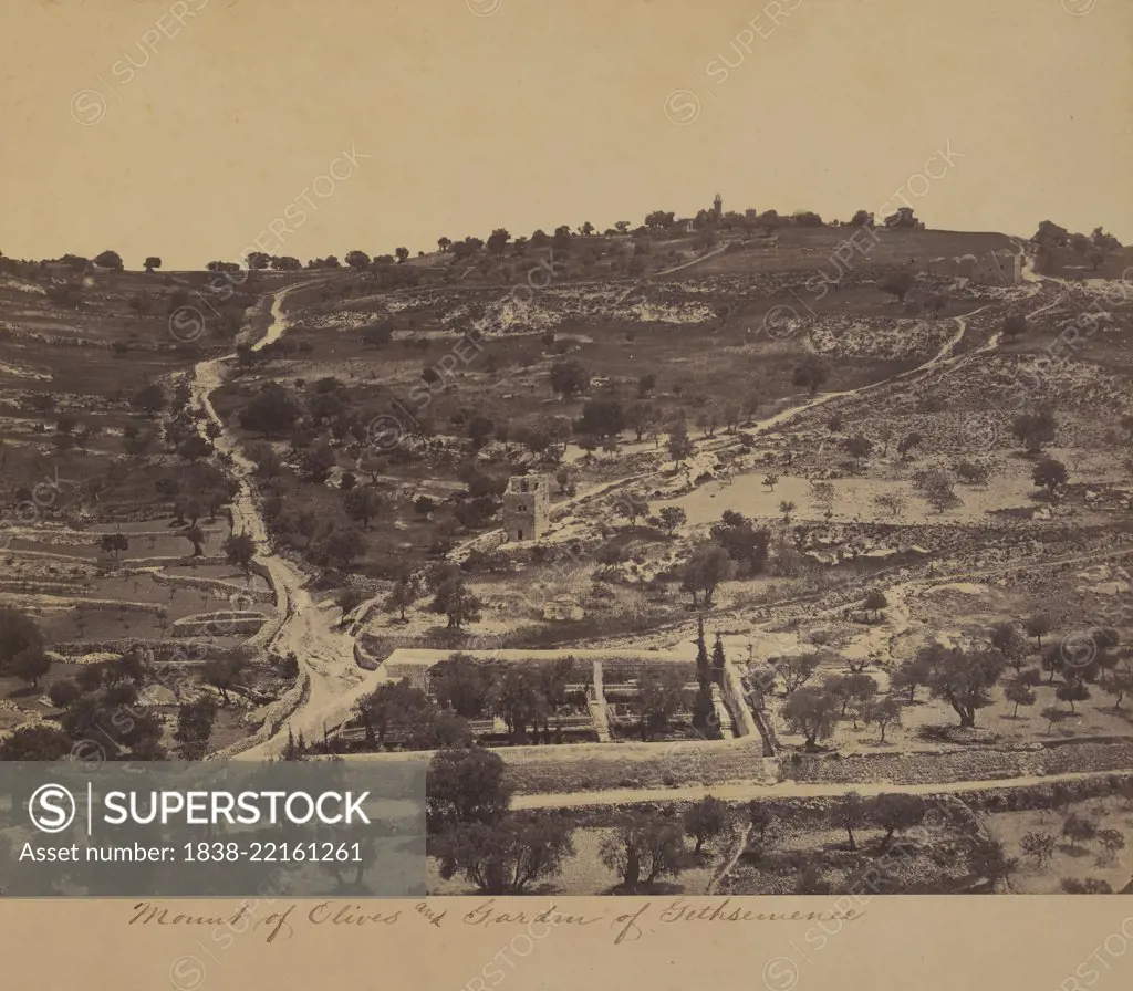 Mount of Olives and Garden of Gethsemane, Jerusalem, 1860's