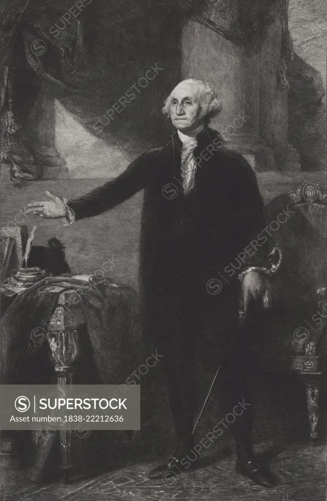 George Washington (1732-99), First President of the United States, Full-Length Portrait, by William Harry Warren Bicknell, Published by A.W. Elson & Co., Boston, 1897